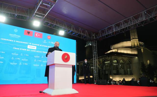 Cumhurbaşkanı Erdoğan, restorasyonu tamamlanan Ethem Bey Camisi'nin açılışını yaptı