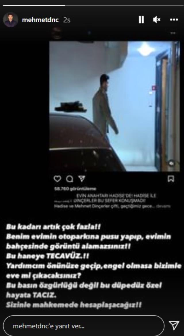 Hadise ile eve girerken görüntülenen Mehmet Dinçerler isyan etti: Otoparkıma pusu kuruldu, bu haneye tecavüz